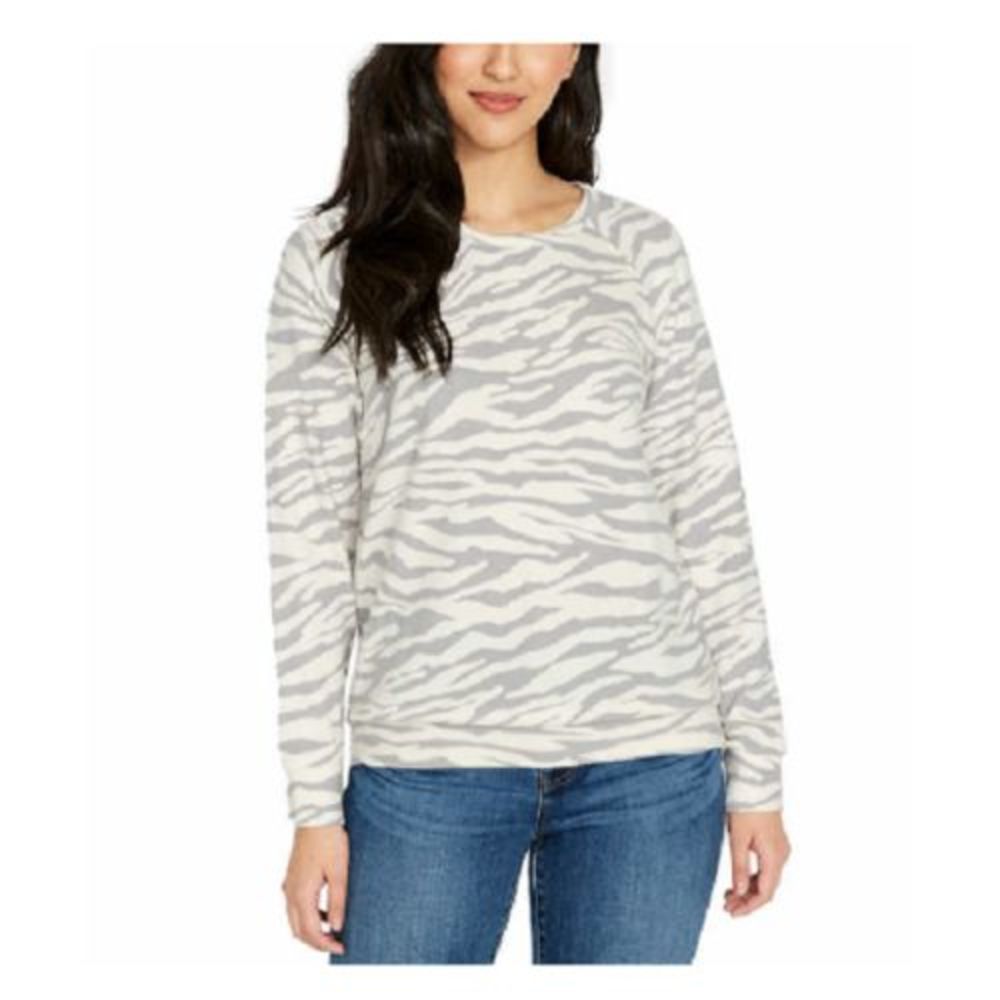 Buffalo David Bitton Womens Relaxed Fit Printed Cozy Pullover Top Small